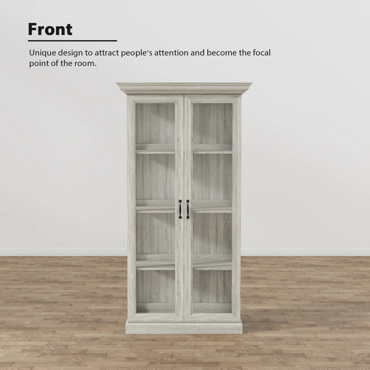 Coast Grey Oak Glass Door Display Cabinet