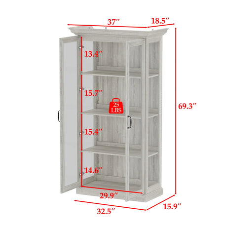 Coast Grey Oak Glass Door Display Cabinet