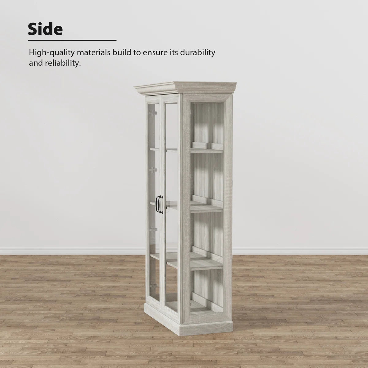 Coast Grey Oak Glass Door Display Cabinet