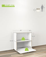 Ennio Modern White Flip-Top Side Table with Detachable Wheels