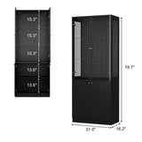 Evan LED Light Strip Glass Door Curio Display Cabinet