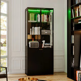 Evan LED Light Strip Glass Door Curio Display Cabinet