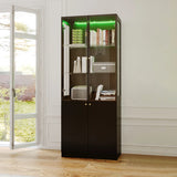 Evan LED Light Strip Glass Door Curio Display Cabinet