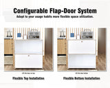 Ennio Modern White Flip-Top Side Table with Detachable Wheels