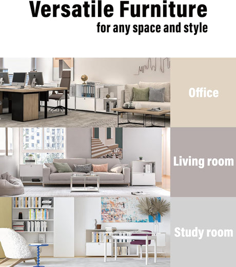 Ennio Modern White Flip-Top Side Table with Detachable Wheels