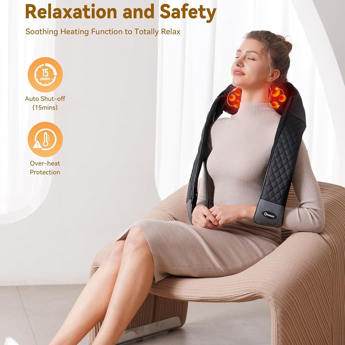 🎁 FREE MASSAGER INCLUDED-Neck and Back Massager with Heat