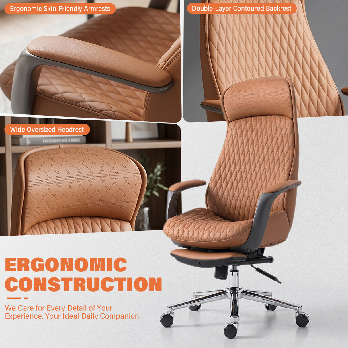 Austin PRO Executive Office Chair with Retractable Footrest