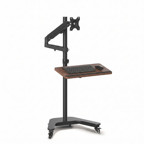 WS-40 Mobile Workstation with Monitor Arm and Keyboard Tray