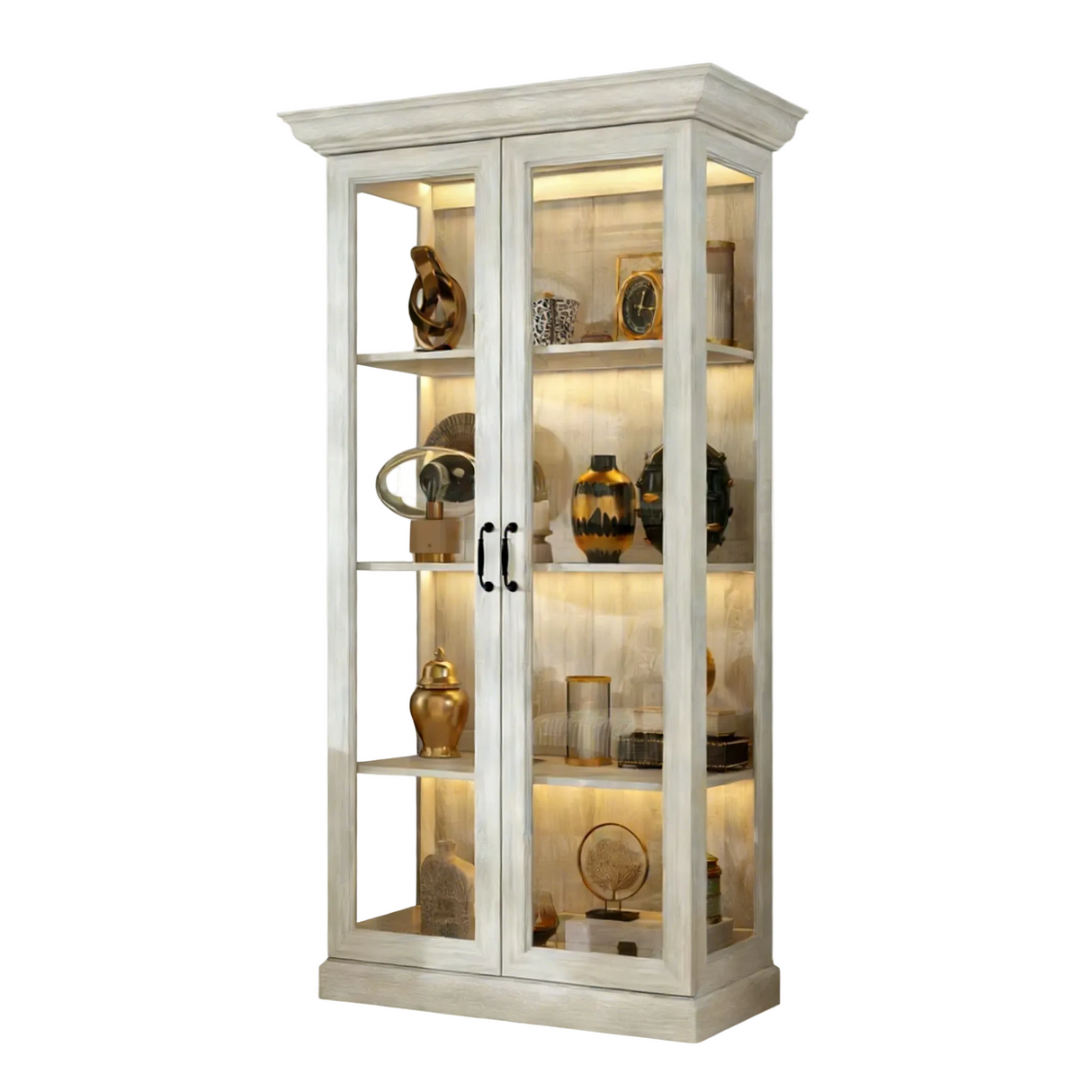 Coast Grey Oak Glass Door Display Cabinet
