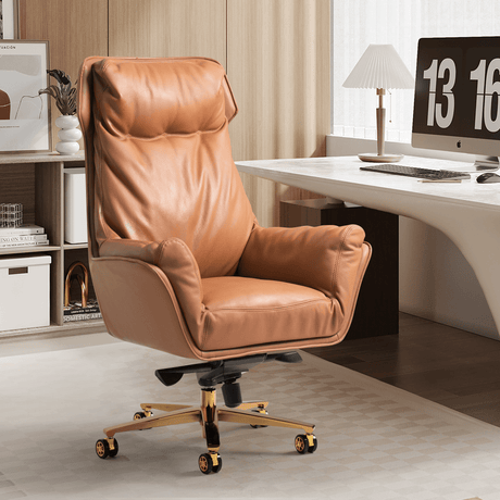 Leather office chair definition and background