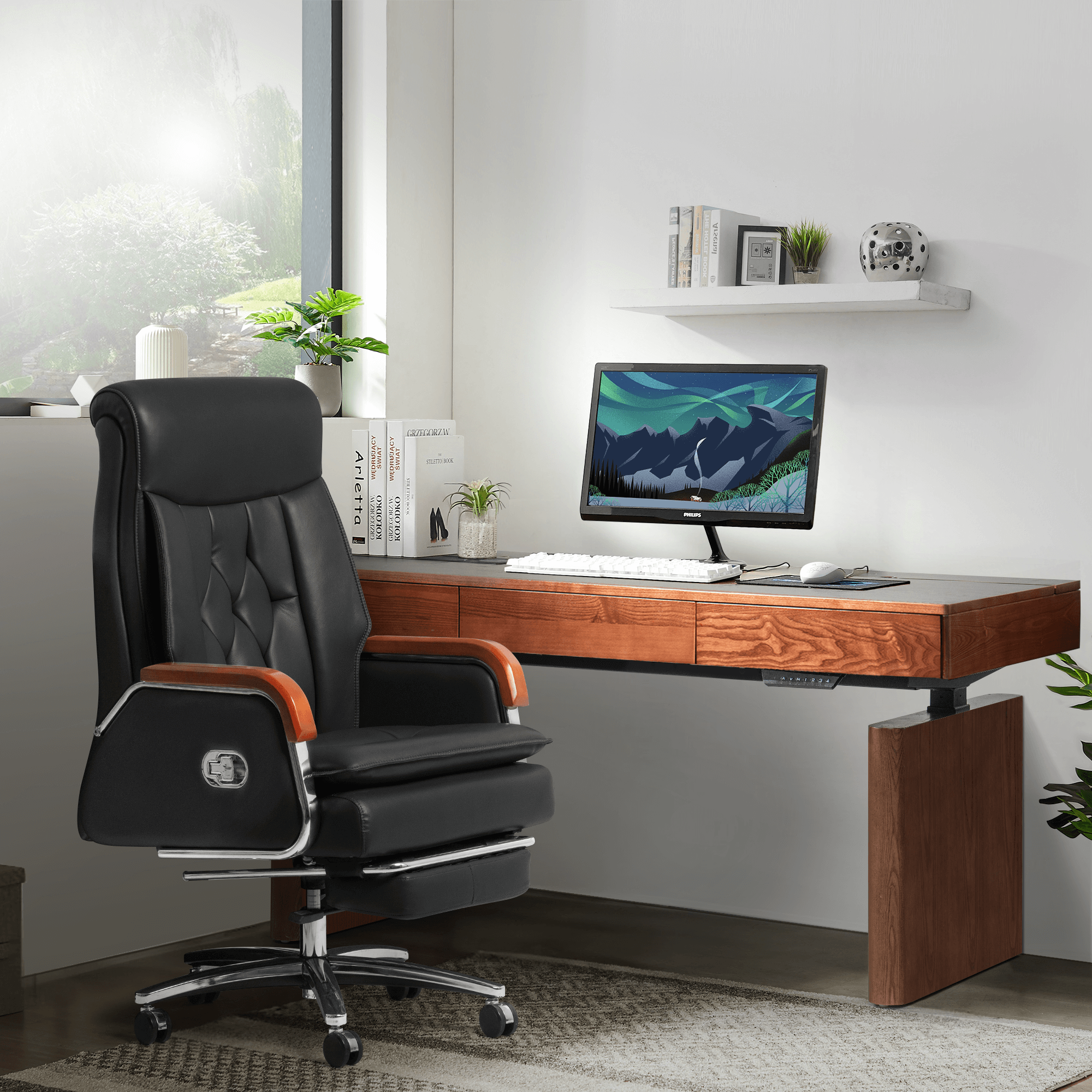 Cameron Massage Chair + Cellier Standing Desk Bundle