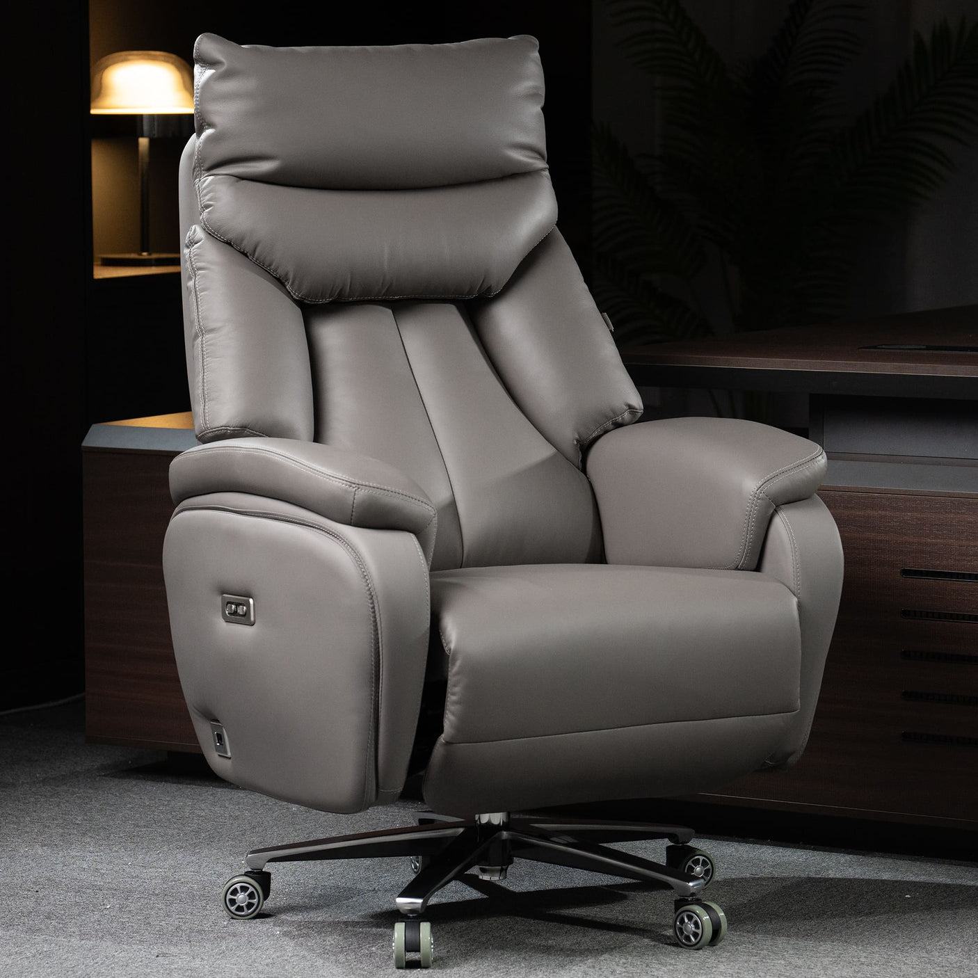 Coast Power Office Recliner Chair-gray in the office