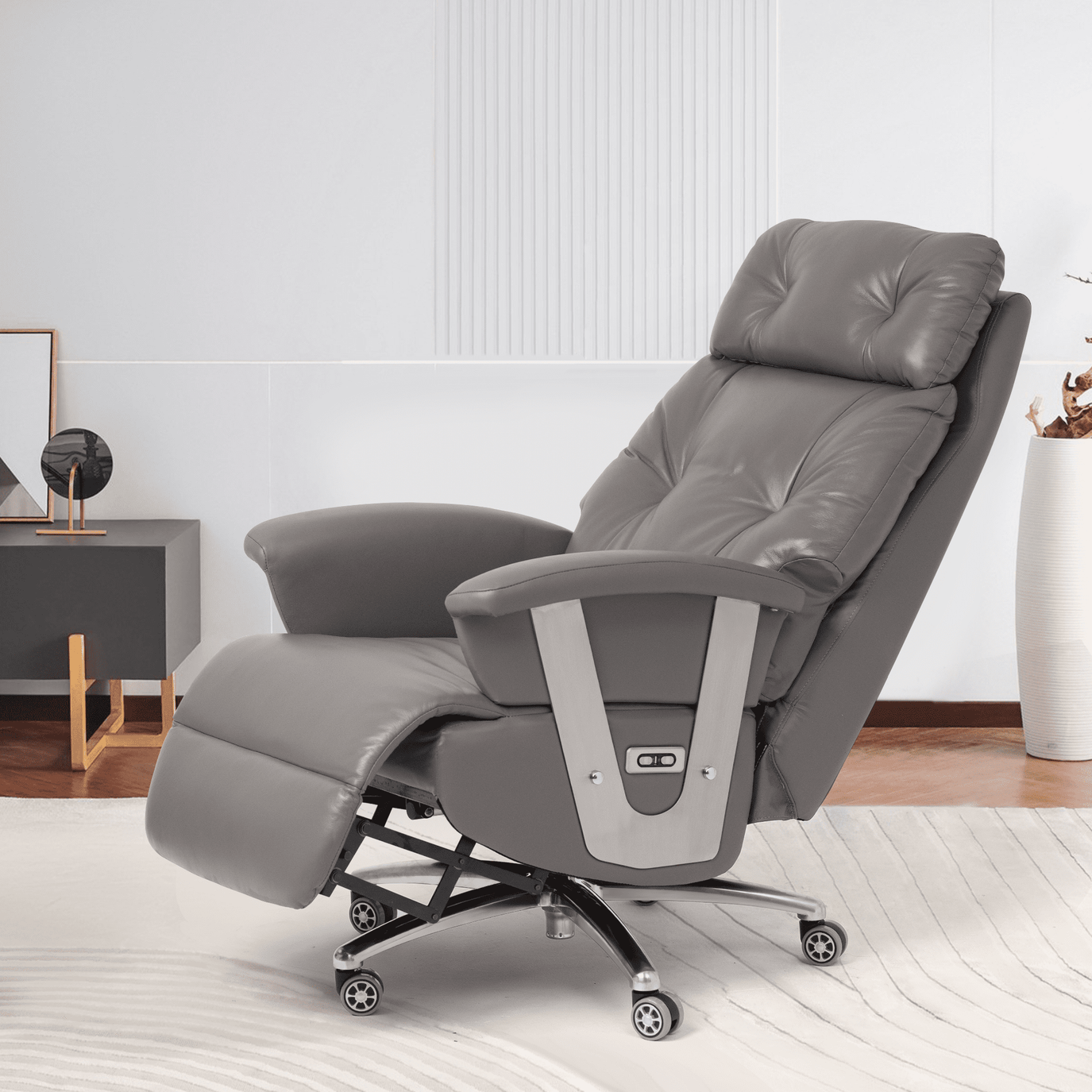 Freya Thick Upholstered Power Recliner Office Chair Kinnls 4491