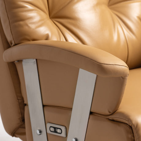 Freya Power Recliner Chair-khaki-armrest