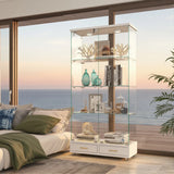 Cameron MDF & Tempered Glass Curio Display Cabinet