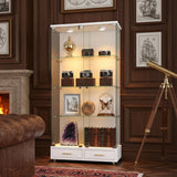 Cameron MDF & Tempered Glass Curio Display Cabinet