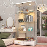 Cameron MDF & Tempered Glass Curio Display Cabinet