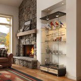 Cameron MDF & Tempered Glass Curio Display Cabinet