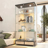 Cameron MDF & Tempered Glass Curio Display Cabinet