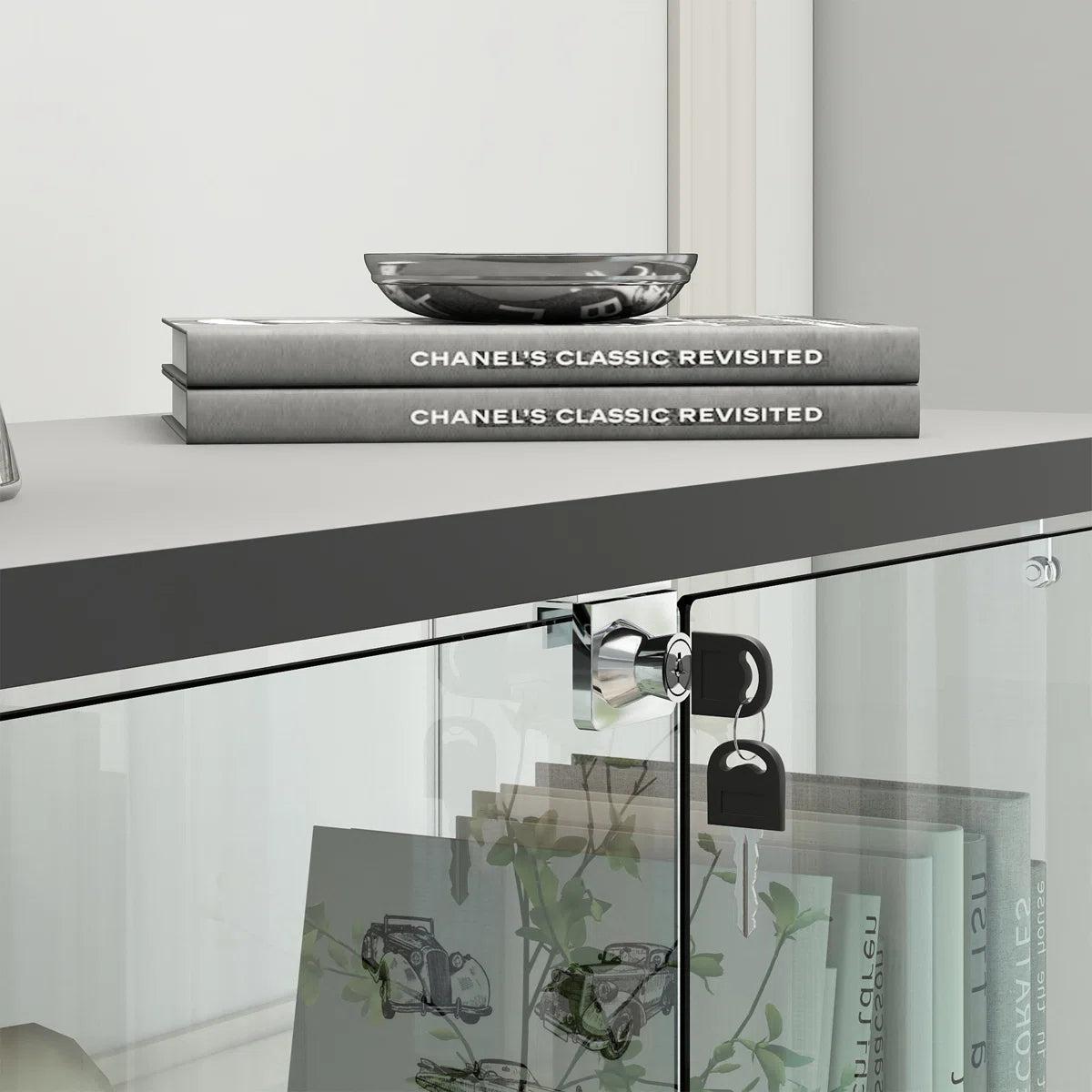 Cameron MDF & Tempered Glass Curio Display Cabinet