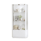 Luca White LED Illuminated Glass Door Display Cabinet