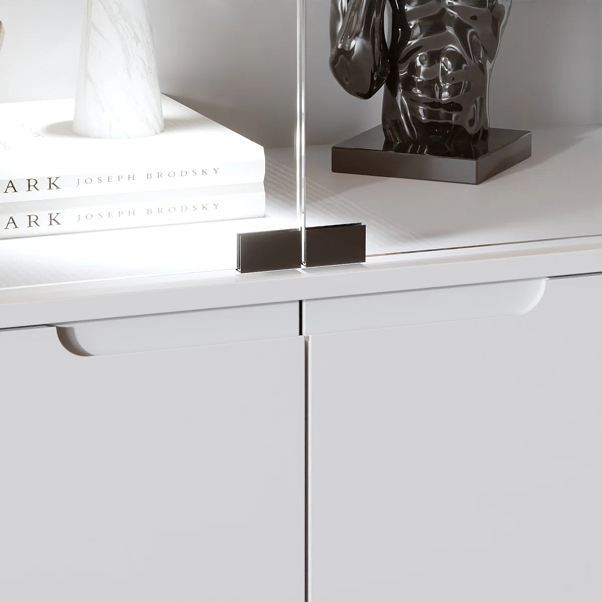 Luca White LED Illuminated Glass Door Display Cabinet