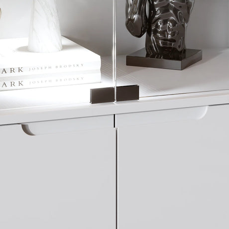 Luca White LED Illuminated Glass Door Display Cabinet