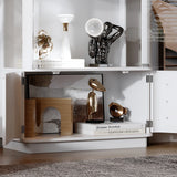 Luca White LED Illuminated Glass Door Display Cabinet