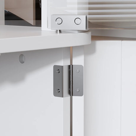 Luca White LED Illuminated Glass Door Display Cabinet