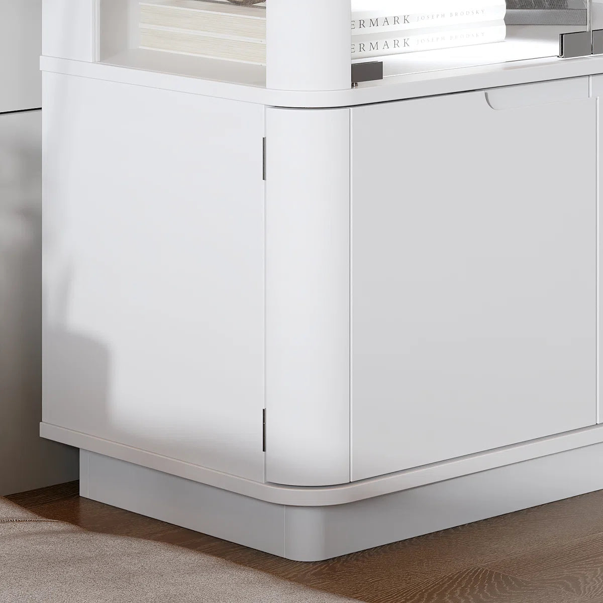 Luca White LED Illuminated Glass Door Display Cabinet