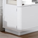 Luca White LED Illuminated Glass Door Display Cabinet