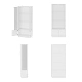 Luca White LED Illuminated Glass Door Display Cabinet