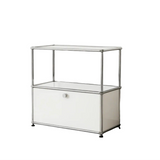 Ennio Modern White Flip-Top Side Table with Detachable Wheels