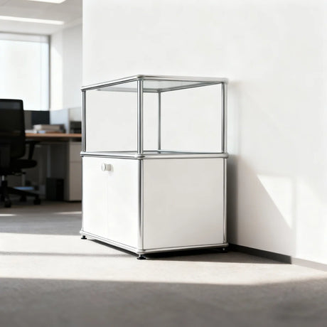 Ennio Modern White Flip-Top Side Table with Detachable Wheels