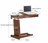 WS-80 Mobile Sit-Stand Desk - Height Adjustable C-Shaped Side Table for Bed & Sofa