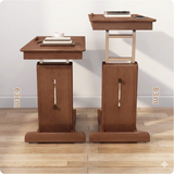 WS-80 Mobile Sit-Stand Desk - Height Adjustable C-Shaped Side Table for Bed & Sofa