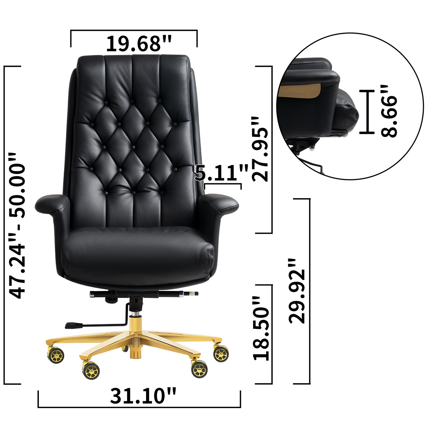 Cellier Executive Office Chair (Black)