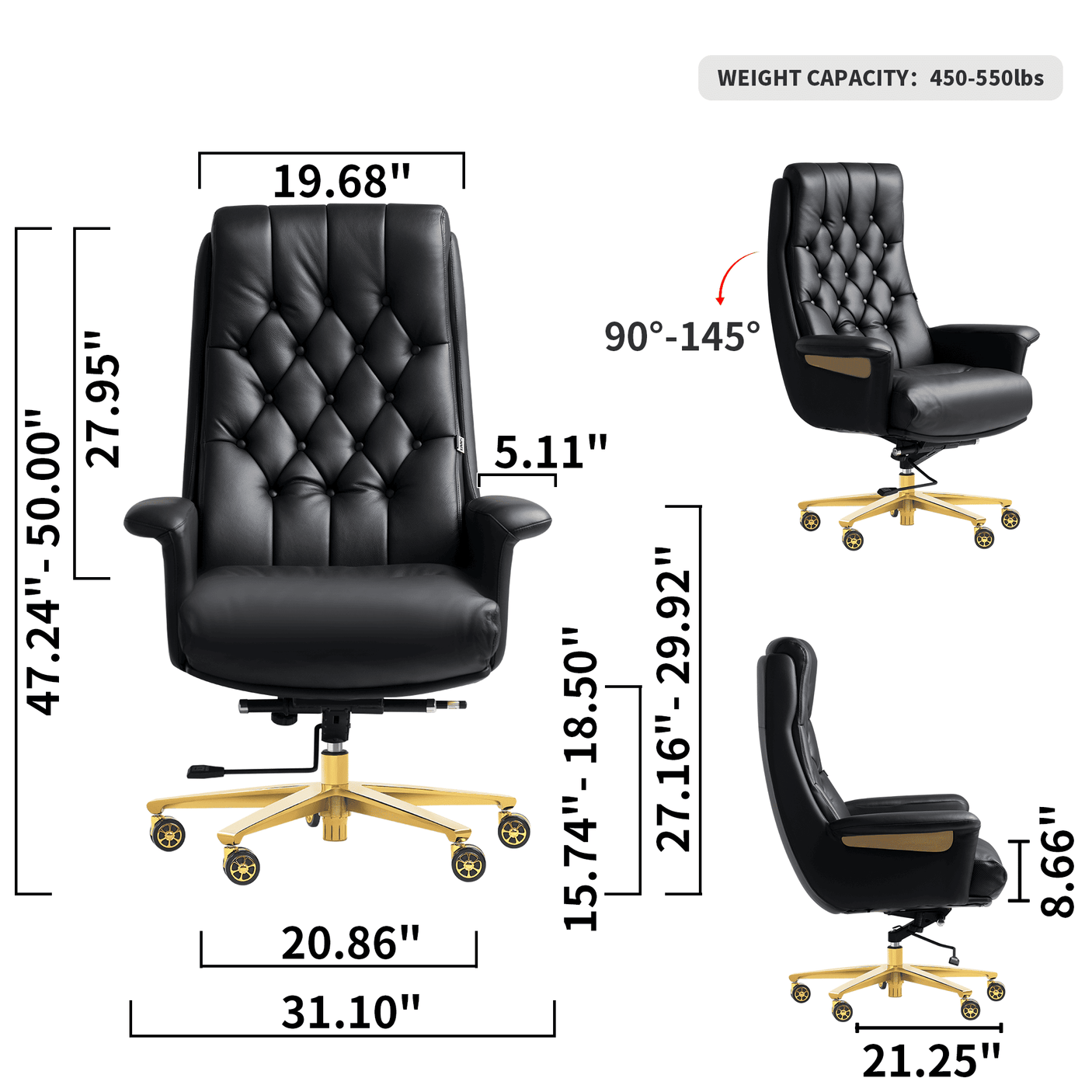 Cellier Executive Office Chair (Black)