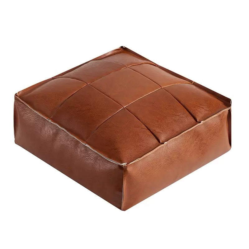 Luca Retro Leather Footstool