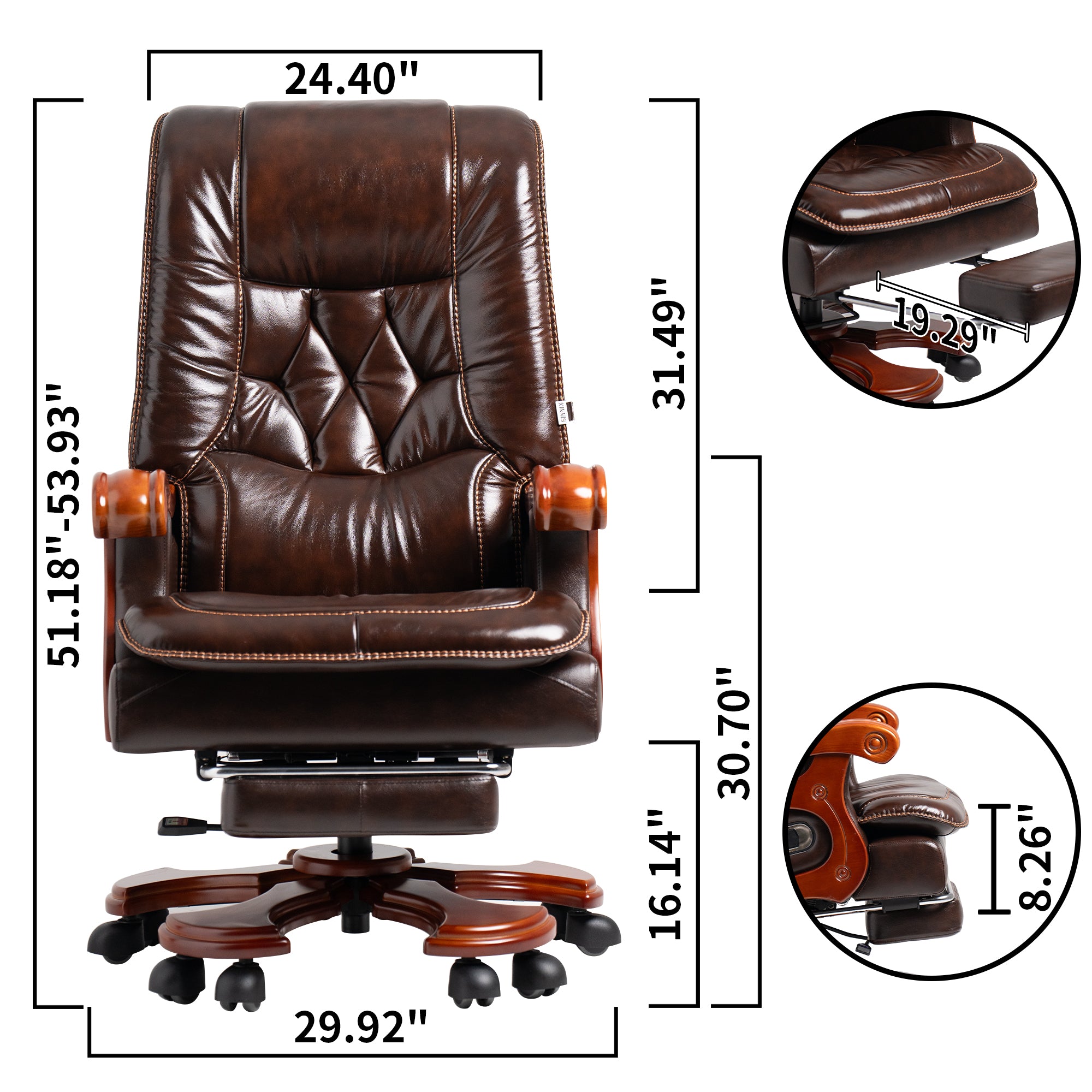 Evan Classic Luxury High Back Leather Massage Office Chair – KINNLS