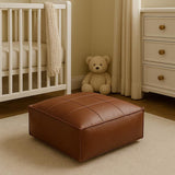 Luca Retro Leather Footstool