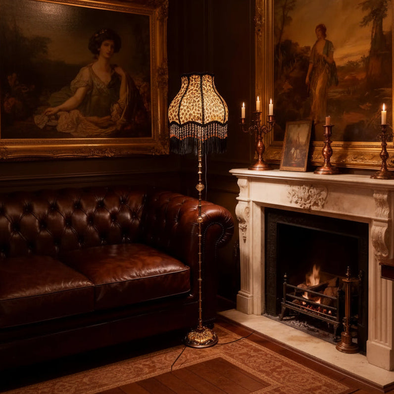 Jones Handmade Leopard Print Floor Lamp