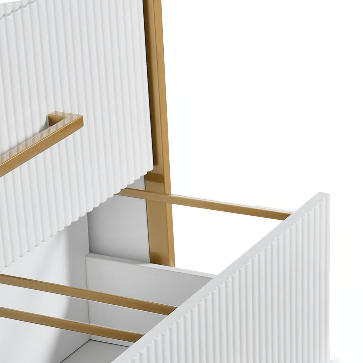 Fluted Under Desk Storage Drawer - 2 Drawers File Cabinet