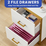 Fluted Under Desk Storage Drawer - 2 Drawers File Cabinet