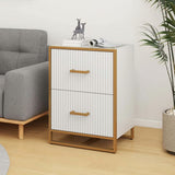 Fluted Under Desk Storage Drawer - 2 Drawers File Cabinet