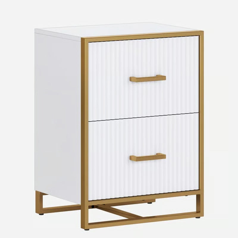 Fluted Under Desk Storage Drawer - 2 Drawers File Cabinet