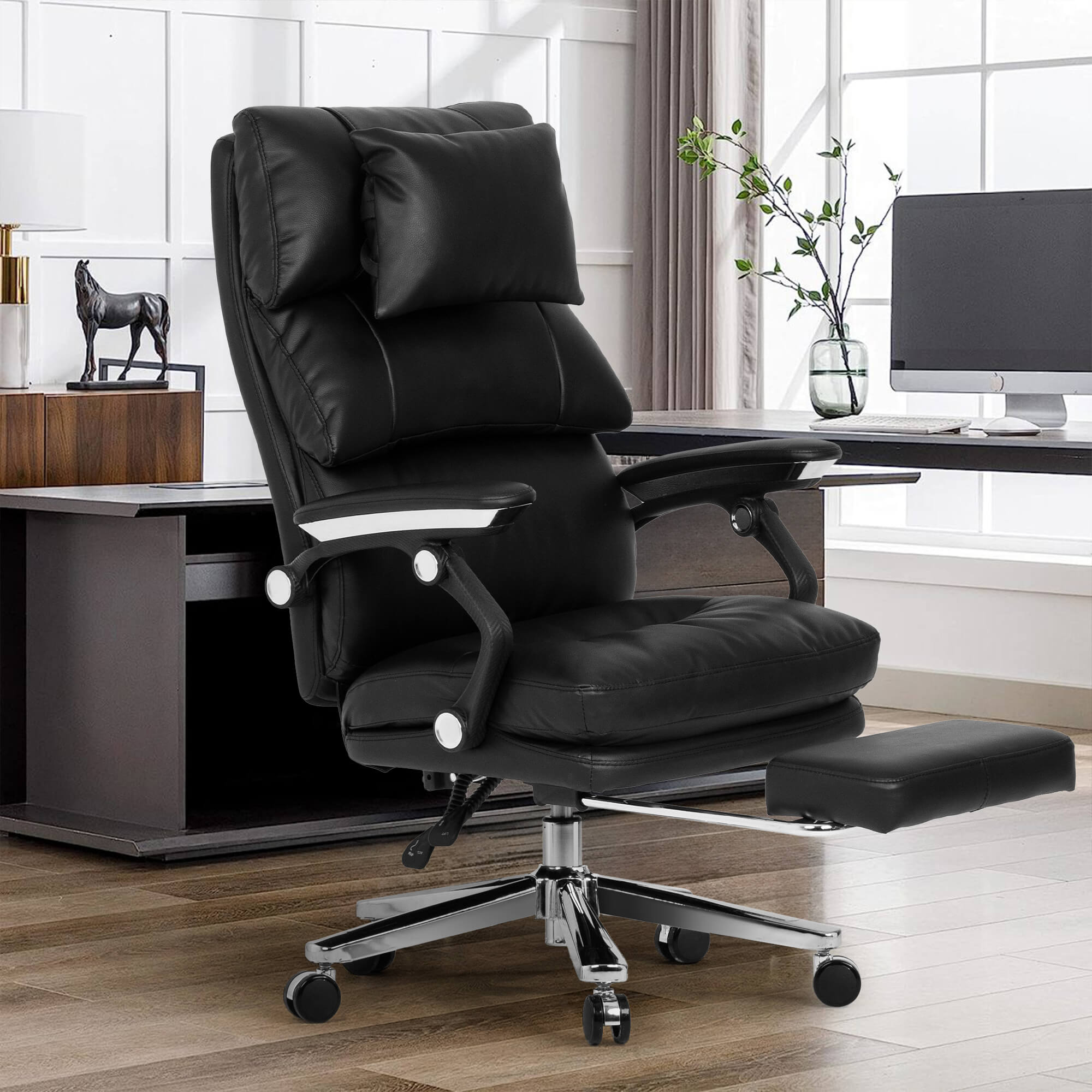 Paddy Leather Executive Office Chair | Black Myth Computer